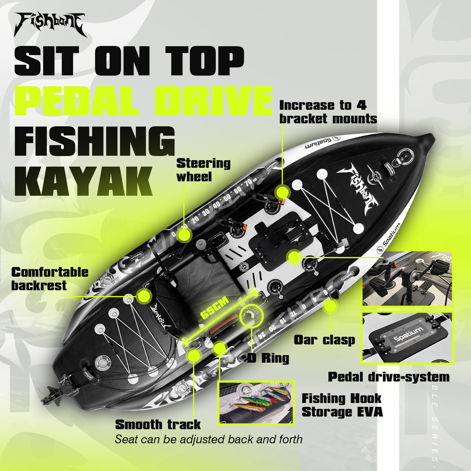 เรือคายัคตกปลา Spatium แบบขับเ - Fishing Kayak Sit On Top บทวิจารณ์และราคา